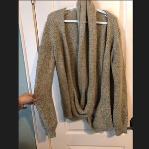 Cardigan with attached scarf